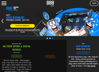 888 Casino screenshot number 1